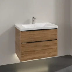 V&b subway 3.0 servantskap 77x57 kansas oak m/lys håndtak i volcano black