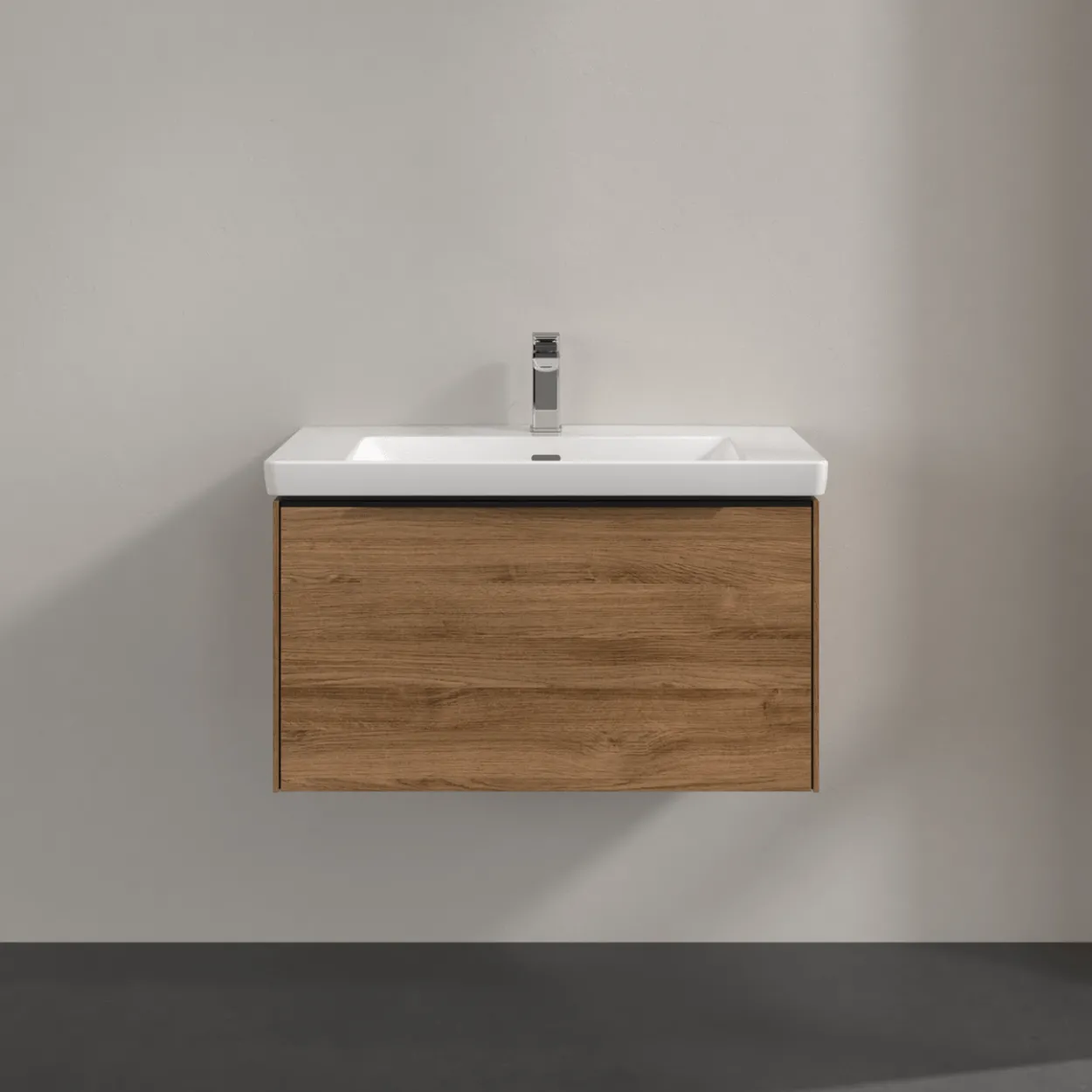V&b subway 3.0 servantskap 77x42 kansas oak m/lys håndtak i volcano black