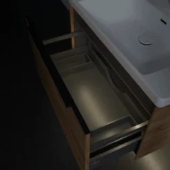 V&b subway 3.0 servantskap 77x42 kansas oak m/lys håndtak i volcano black