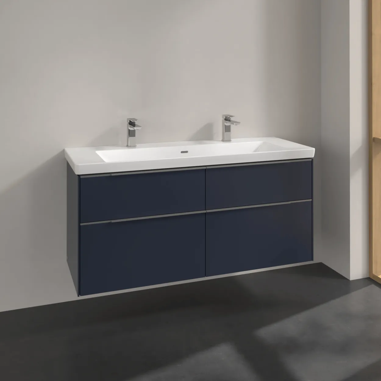 V&b subway 3.0 servantskap 127x57 marine blue håndtak i krom