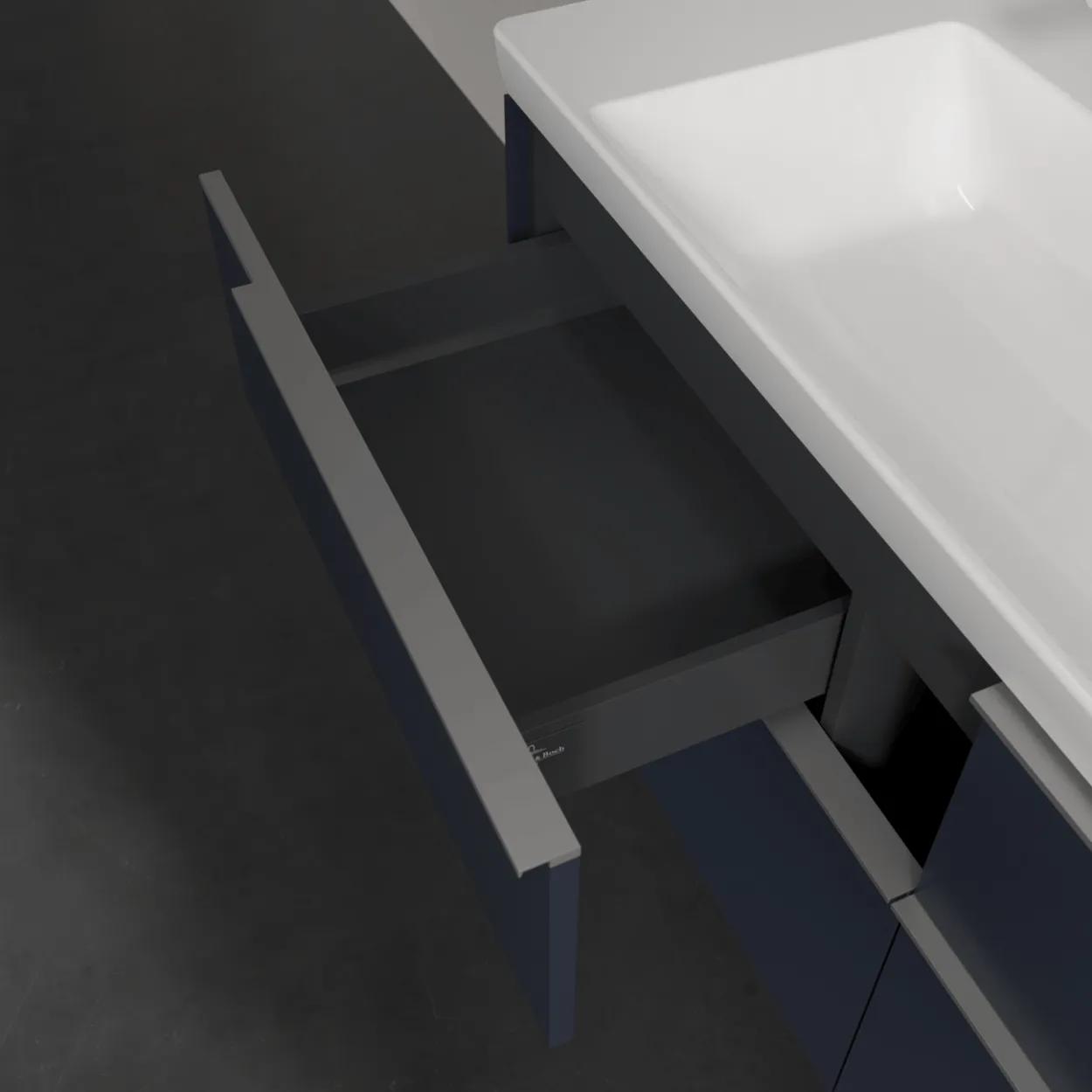 V&b subway 3.0 servantskap 127x57 marine blue håndtak i krom