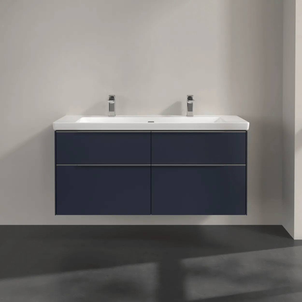 V&b subway 3.0 servantskap 127x57 marine blue håndtak i krom
