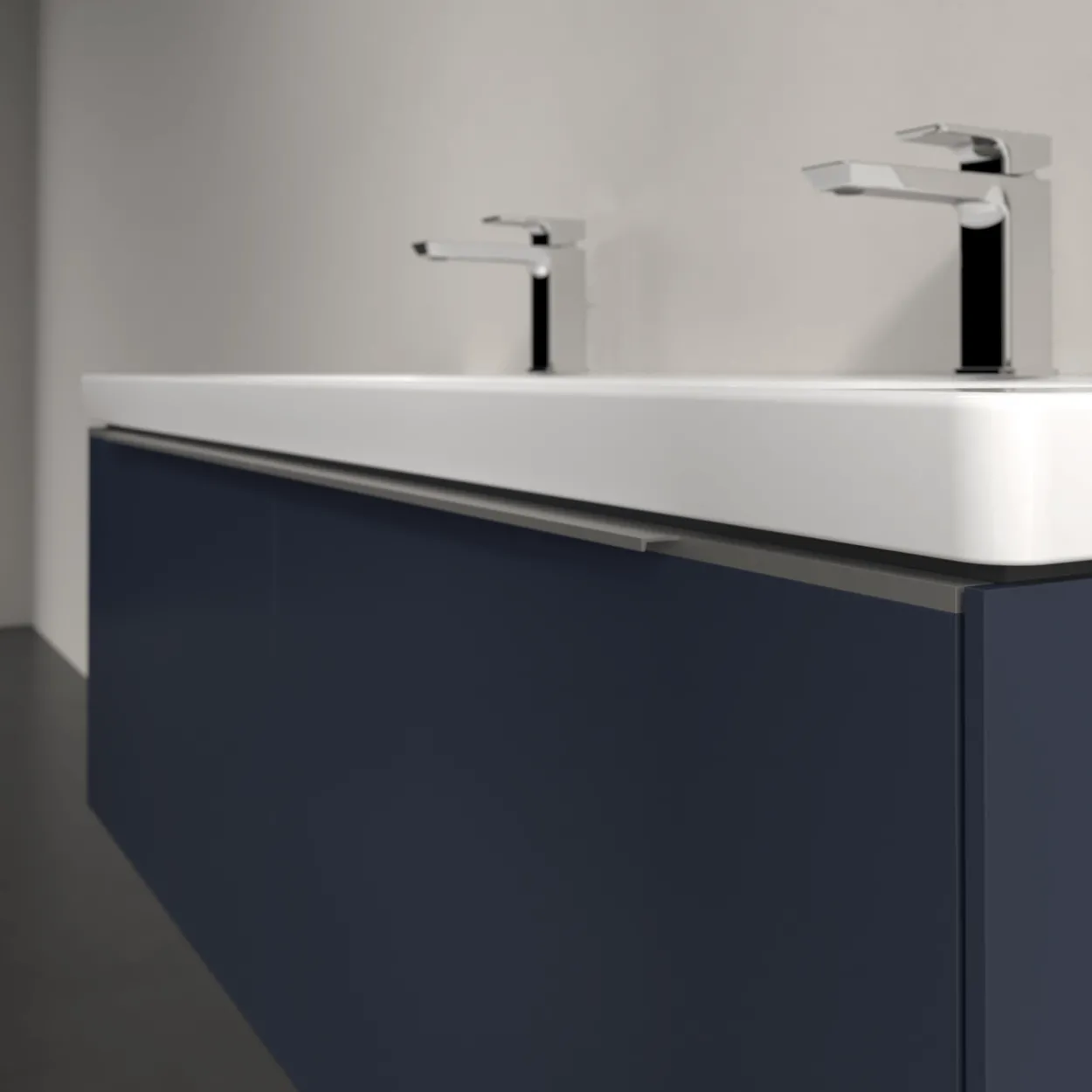 V&b subway 3.0 servantskap 127x42 marine blue håndtak i krom