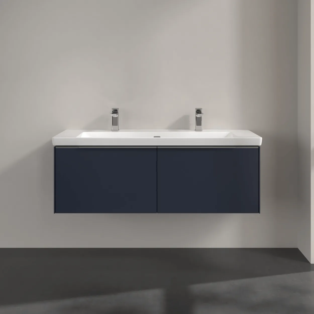 V&b subway 3.0 servantskap 127x42 marine blue håndtak i krom