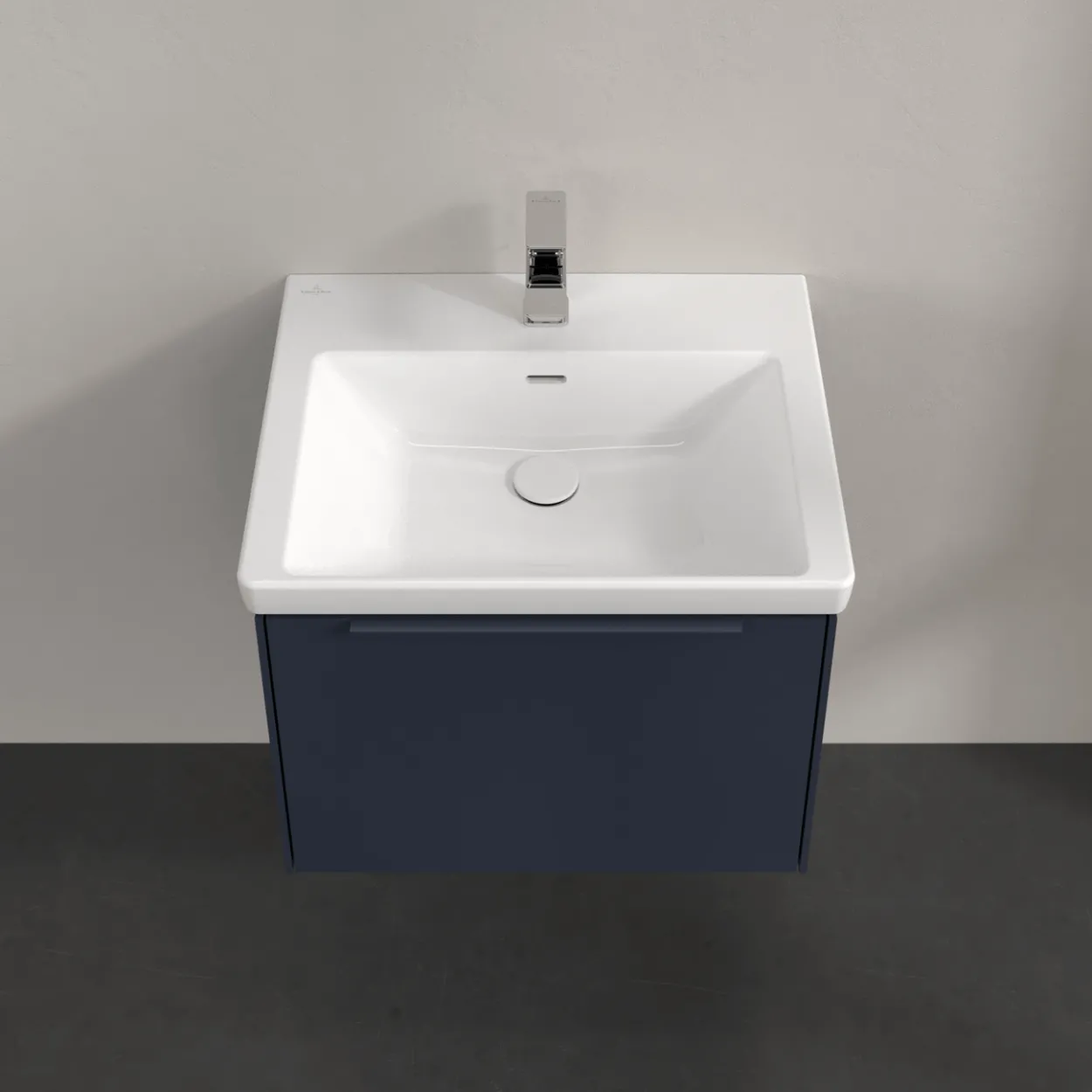 V&b subway 3.0 servantskap 57x42 marine blue håndtak i møbelets farge