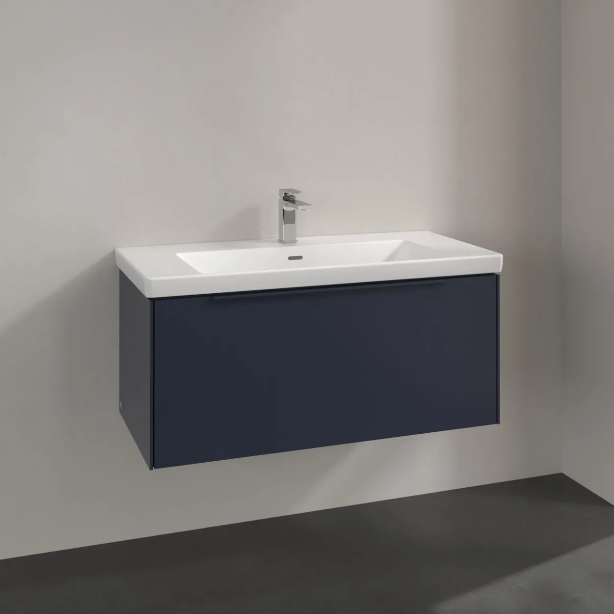 V&b subway 3.0 servantskap 97x42 marine blue håndtak i møbelets farge