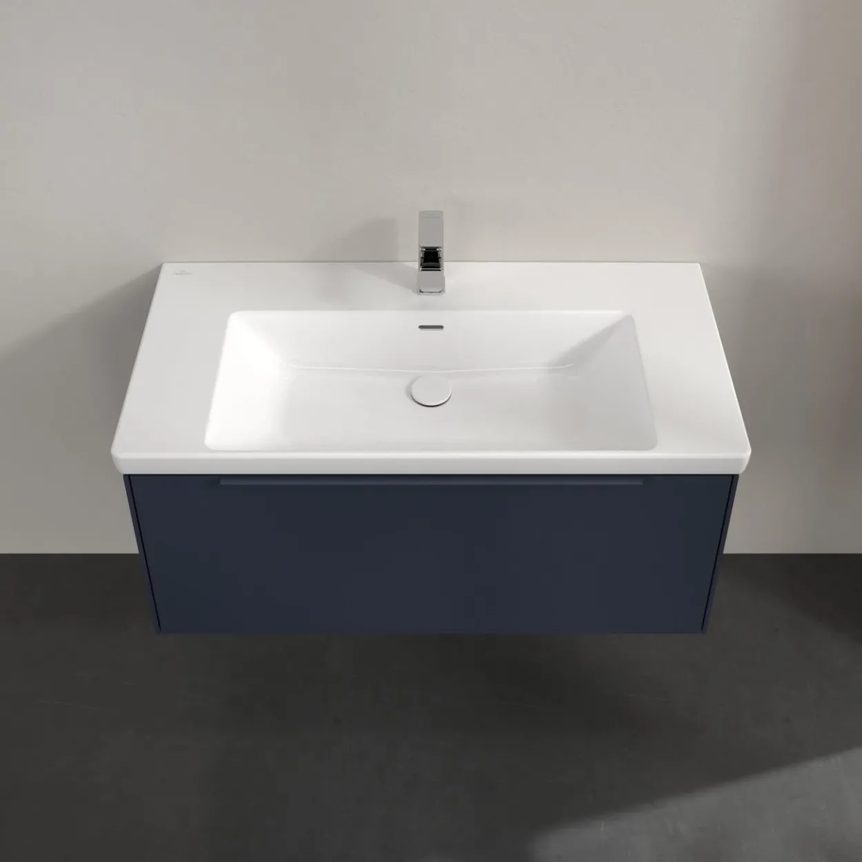 V&b subway 3.0 servantskap 97x42 marine blue håndtak i møbelets farge