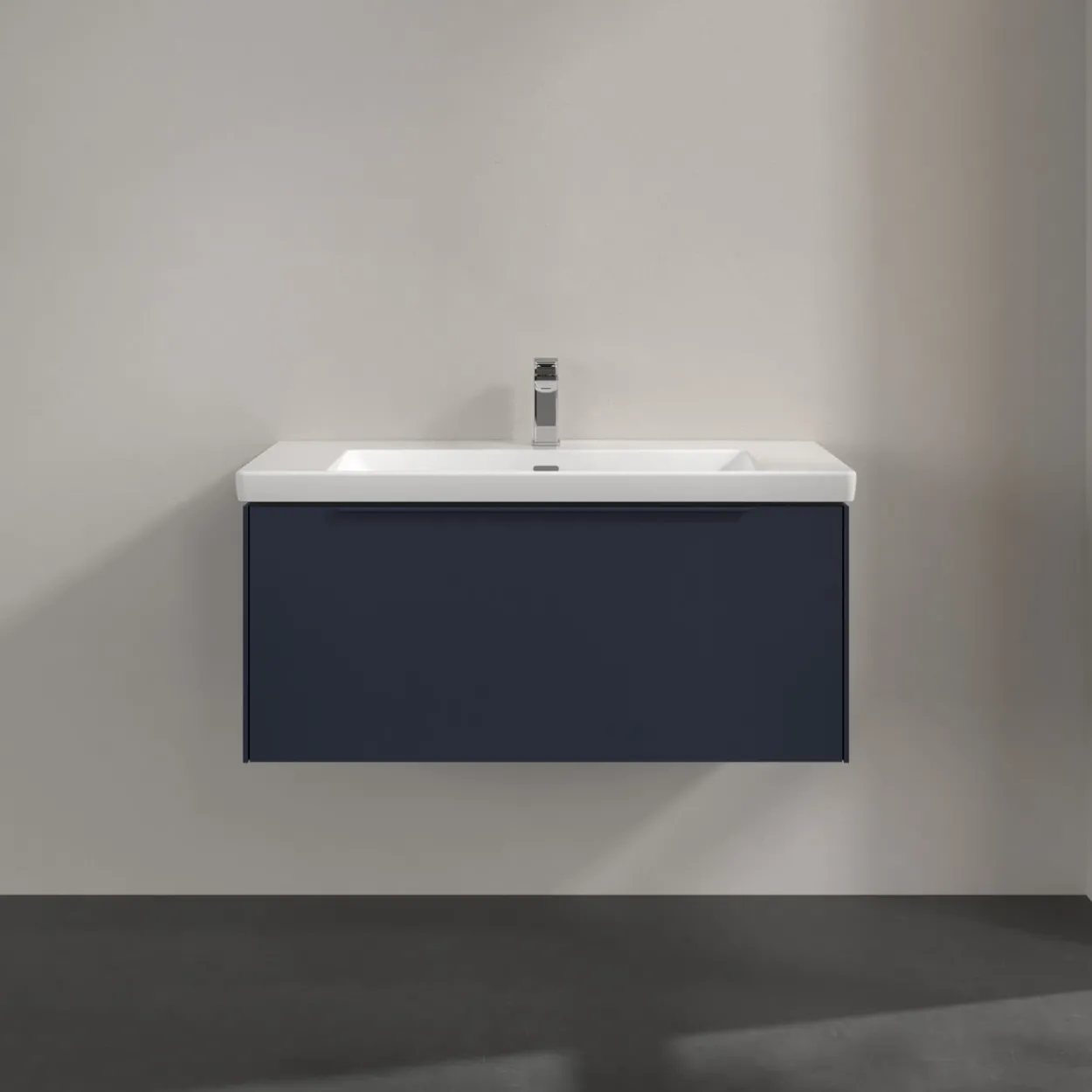 V&b subway 3.0 servantskap 97x42 marine blue håndtak i møbelets farge