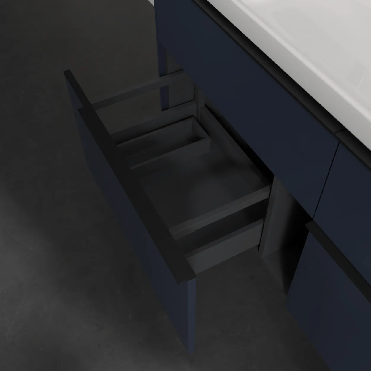 V&b subway 3.0 servantskap 127x57 marine blue håndtak i volcano black