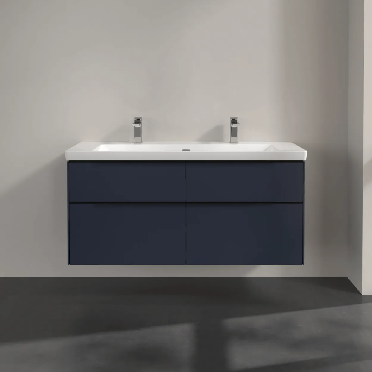 V&b subway 3.0 servantskap 127x57 marine blue håndtak i volcano black
