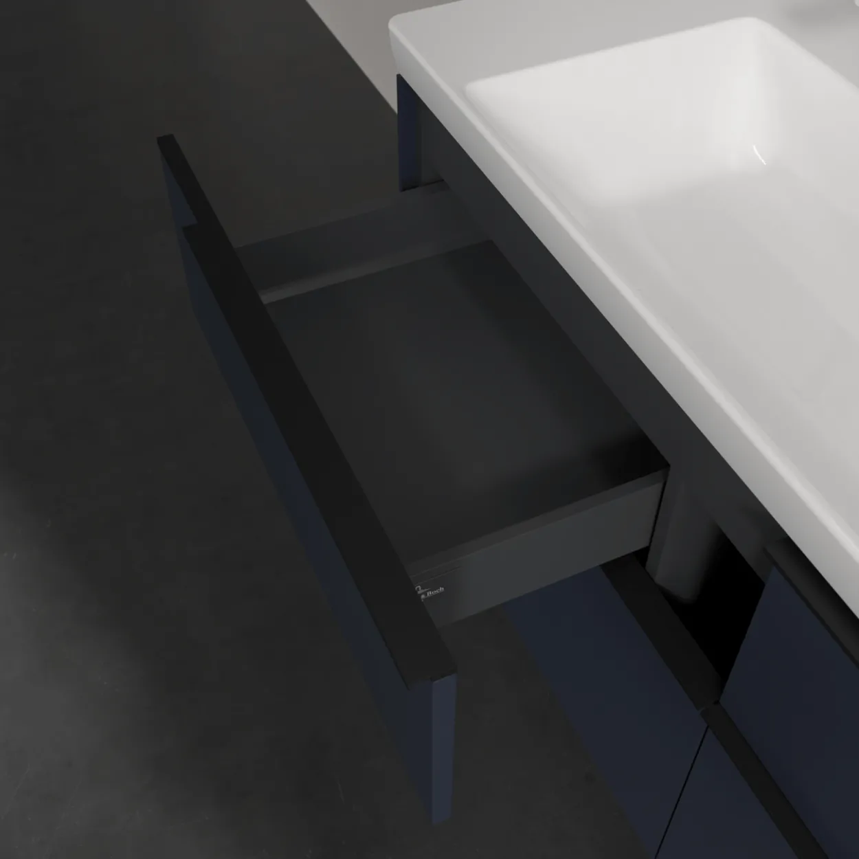 V&b subway 3.0 servantskap 127x57 marine blue håndtak i volcano black