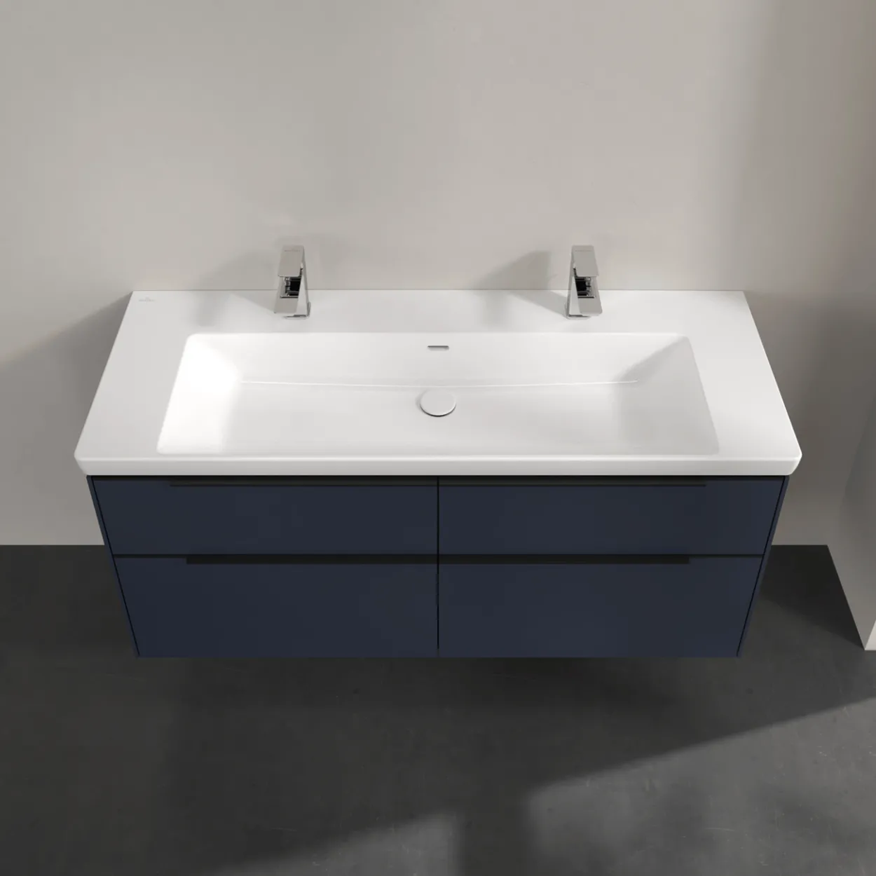 V&b subway 3.0 servantskap 127x57 marine blue håndtak i volcano black