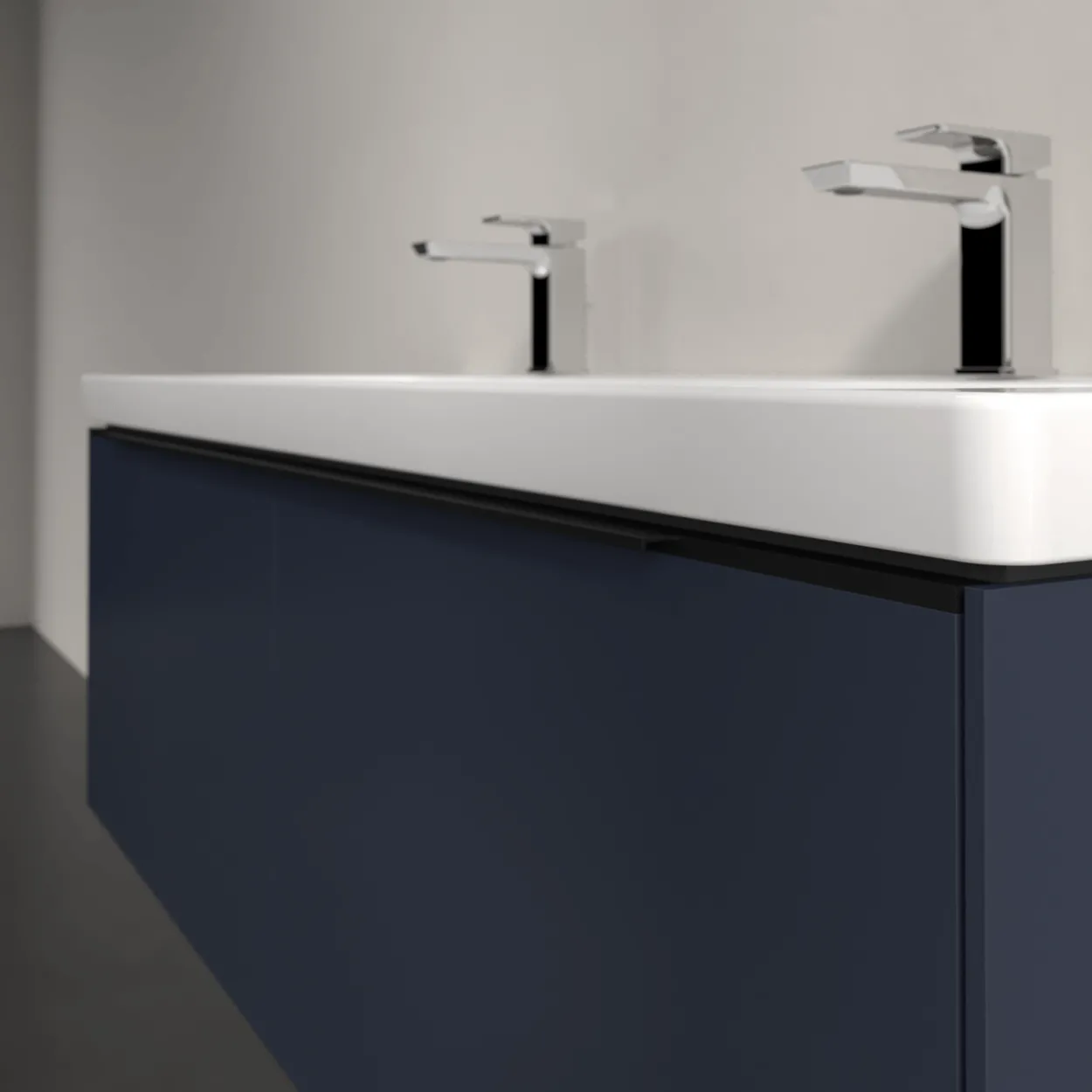 V&b subway 3.0 servantskap 127x42 marine blue håndtak i volcano black