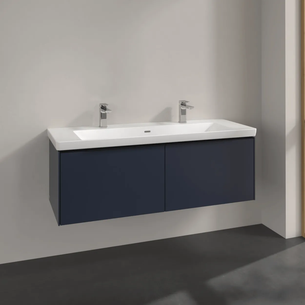 V&b subway 3.0 servantskap 127x42 marine blue håndtak i volcano black