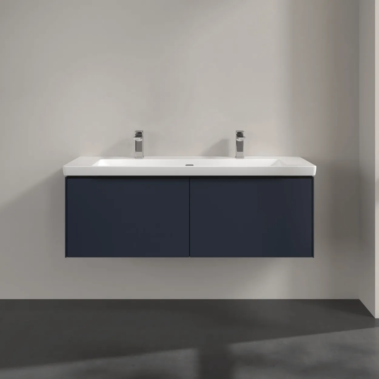 V&b subway 3.0 servantskap 127x42 marine blue håndtak i volcano black