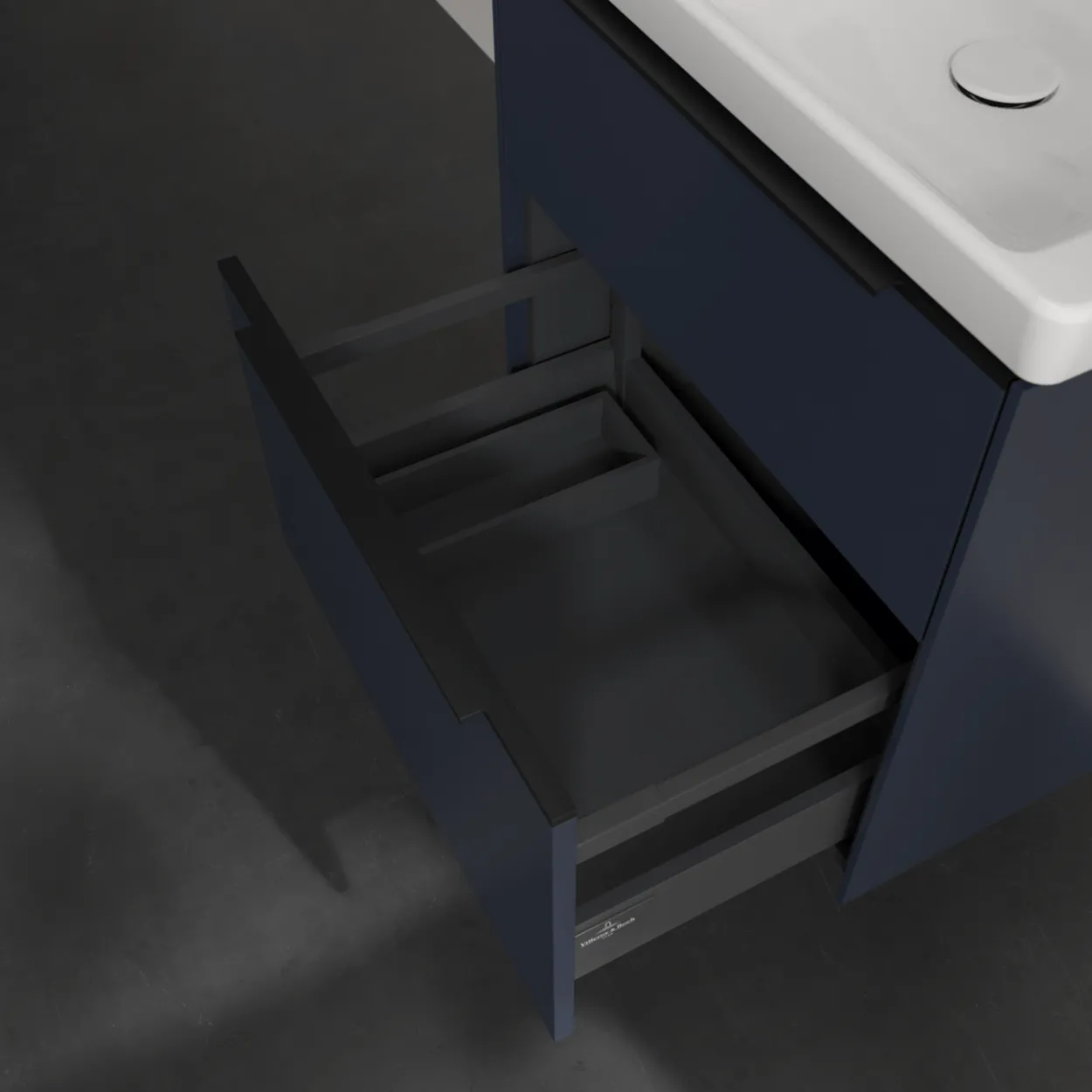 V&b subway 3.0 servantskap 57x47 marine blue håndtak i volcano black