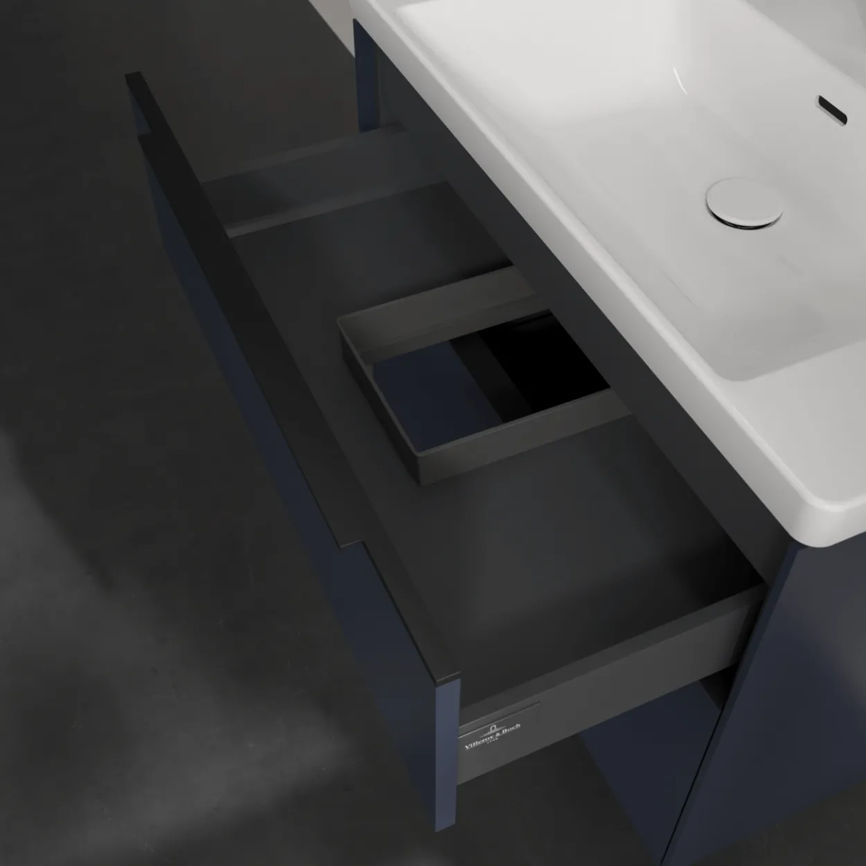 V&b subway 3.0 servantskap 77x57 marine blue håndtak i volcano black