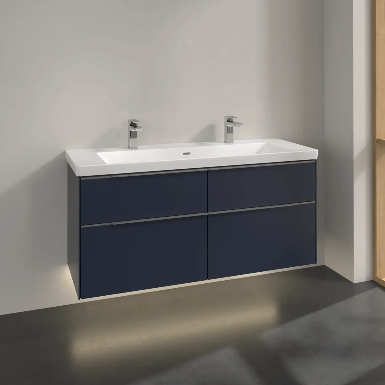 V&b subway 3.0 servantskap 127x57 marine blue m/lys håndtak i krom