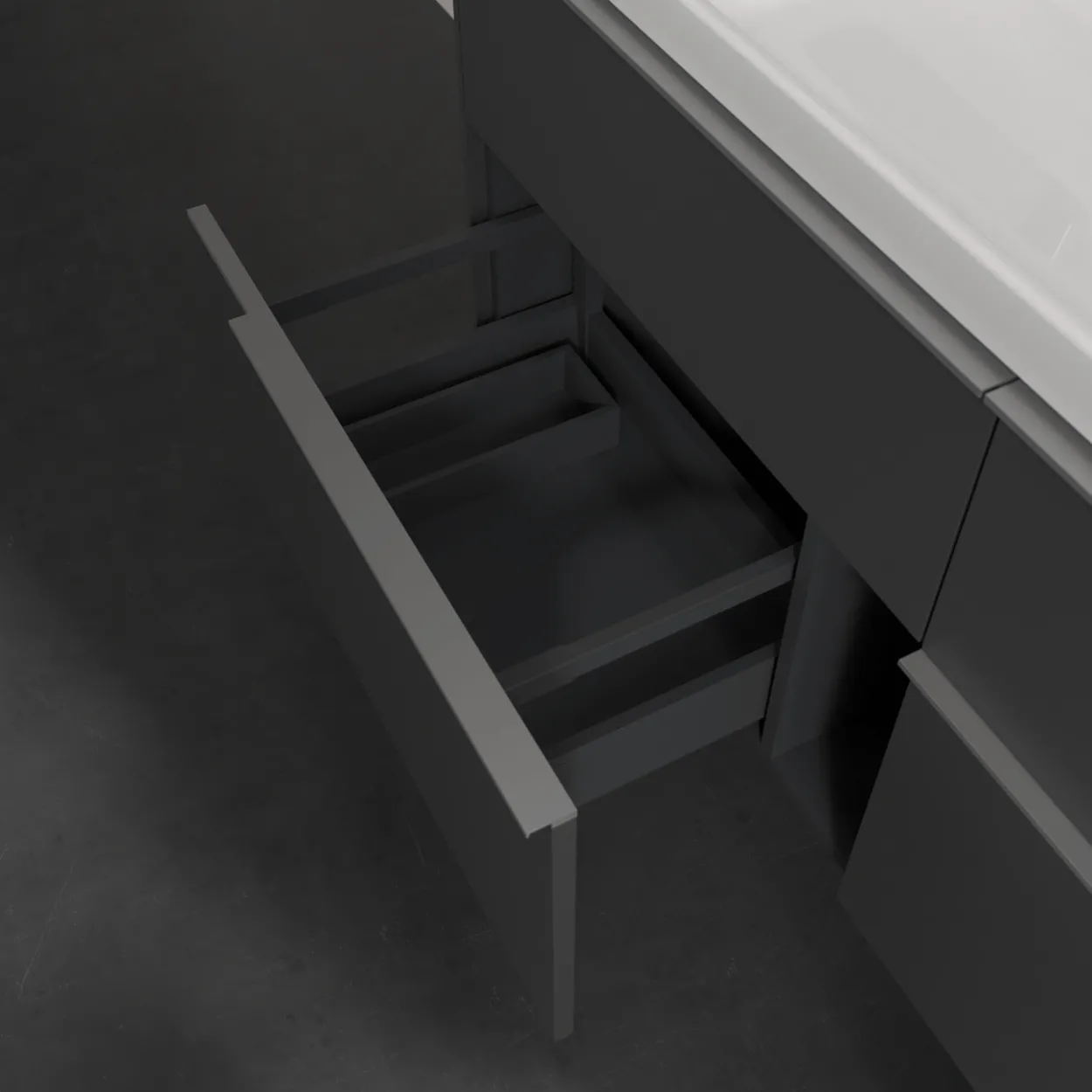 V&b subway 3.0 servantskap 127x57 marine blue m/lys håndtak i krom