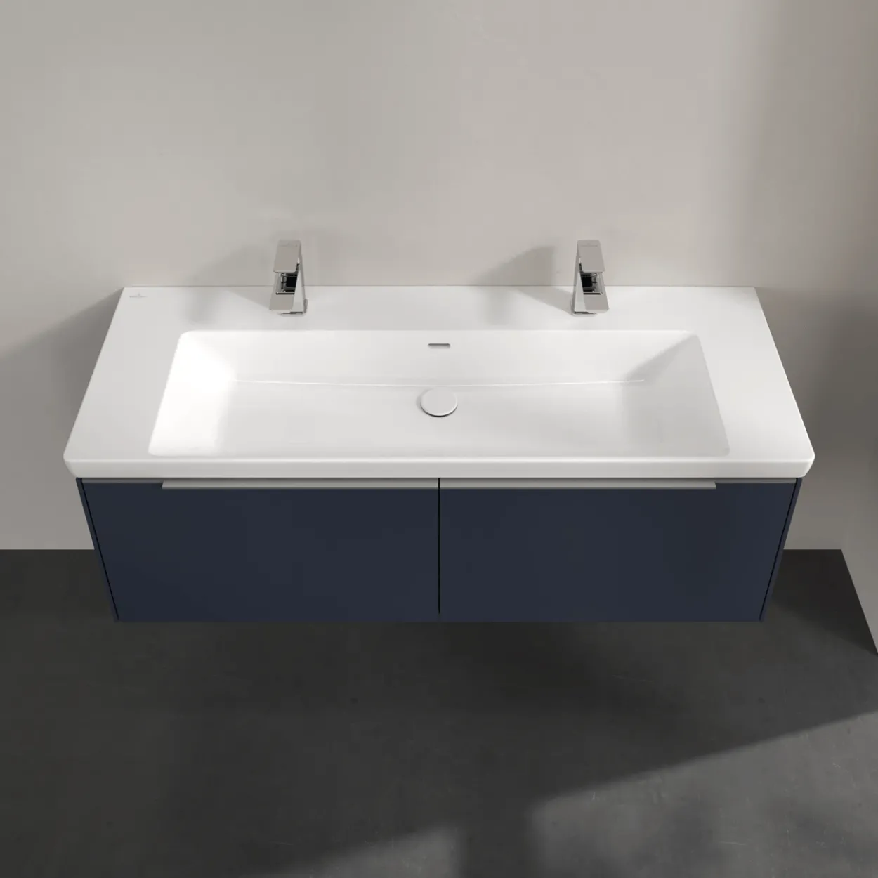 V&b subway 3.0 servantskap 127x42 marine blue m/lys håndtak i krom