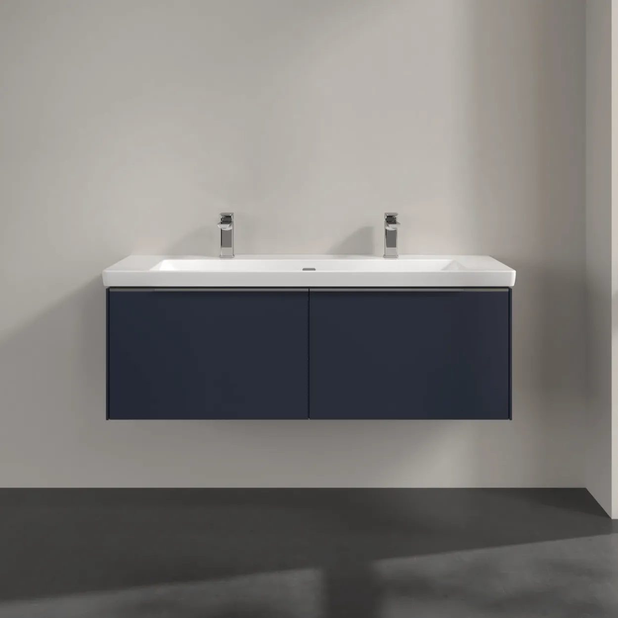 V&b subway 3.0 servantskap 127x42 marine blue m/lys håndtak i krom