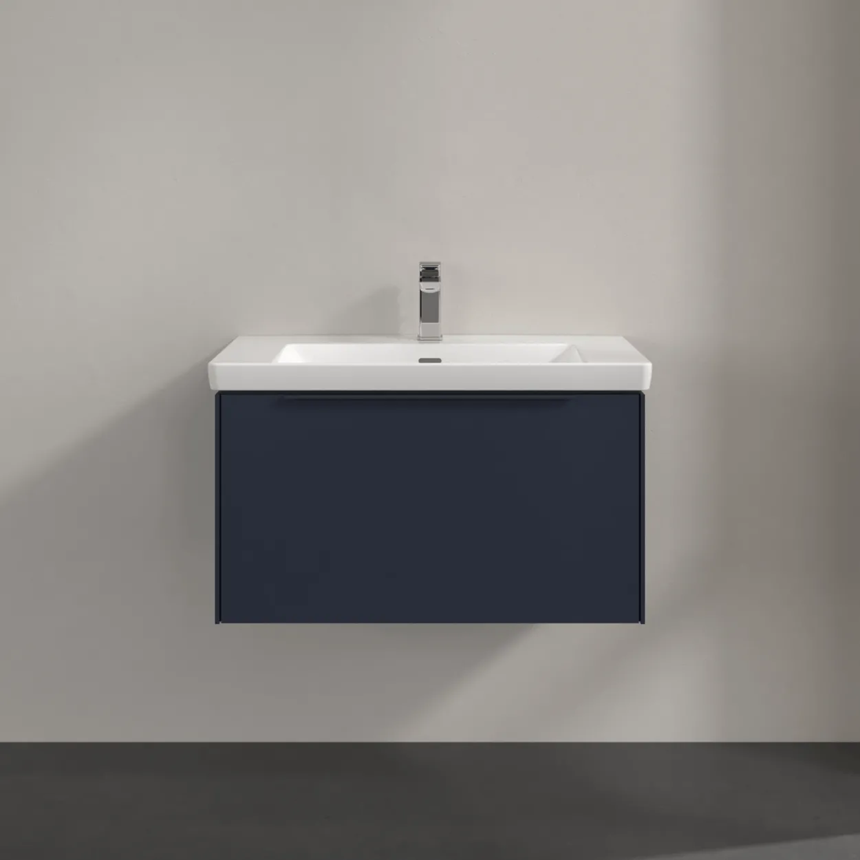V&b subway 3.0 servantskap 77x42 marine blue m/lys håndtak i møbelets farge