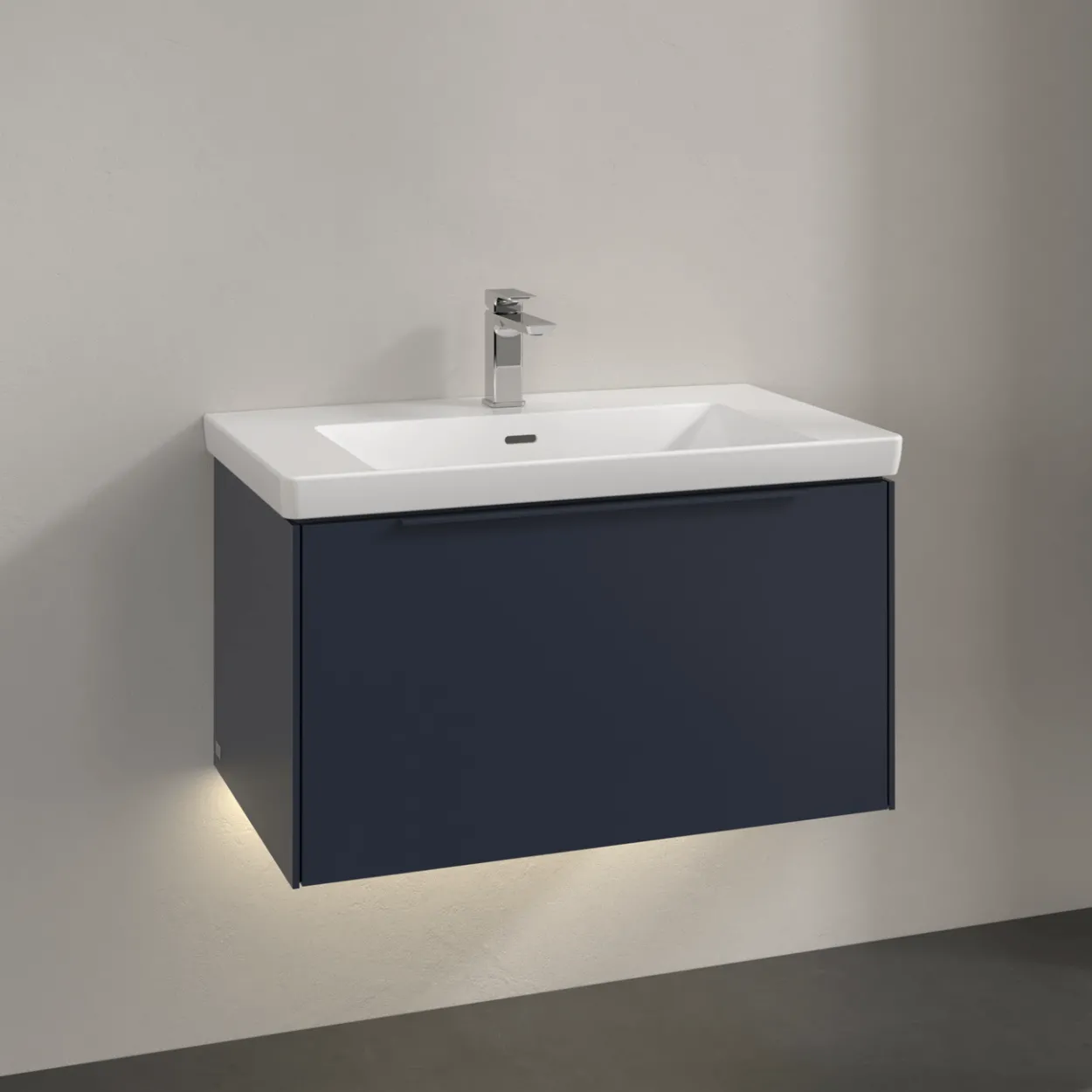 V&b subway 3.0 servantskap 77x42 marine blue m/lys håndtak i møbelets farge