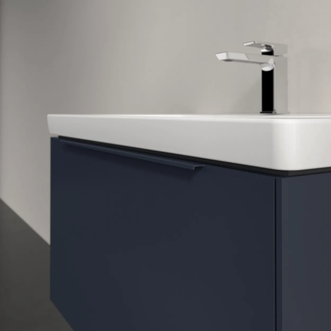 V&b subway 3.0 servantskap 77x42 marine blue m/lys håndtak i møbelets farge