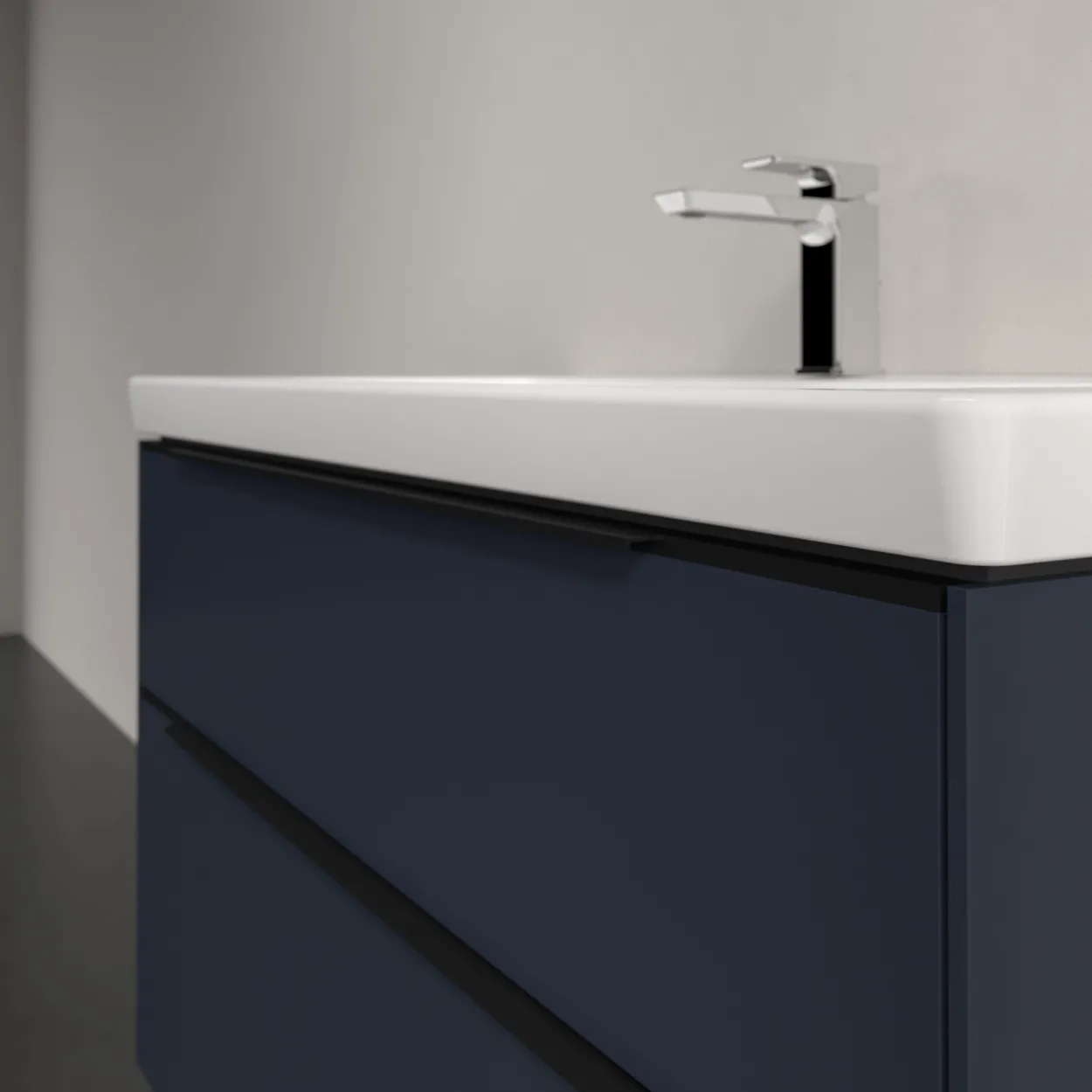 V&b subway 3.0 servantskap 97x57 marine blue m/lys håndtak i volcano black