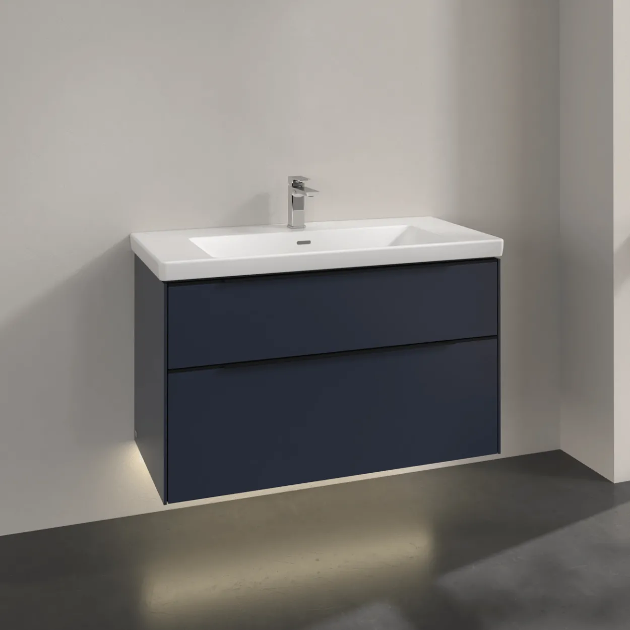 V&b subway 3.0 servantskap 97x57 marine blue m/lys håndtak i volcano black