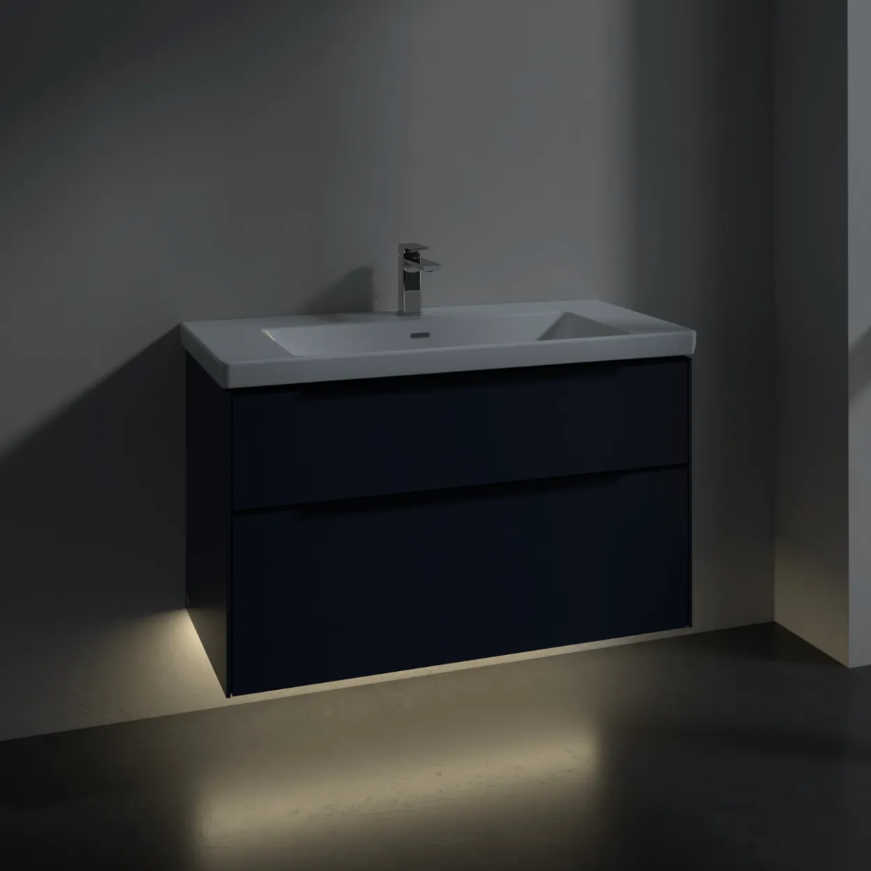 V&b subway 3.0 servantskap 97x57 marine blue m/lys håndtak i volcano black