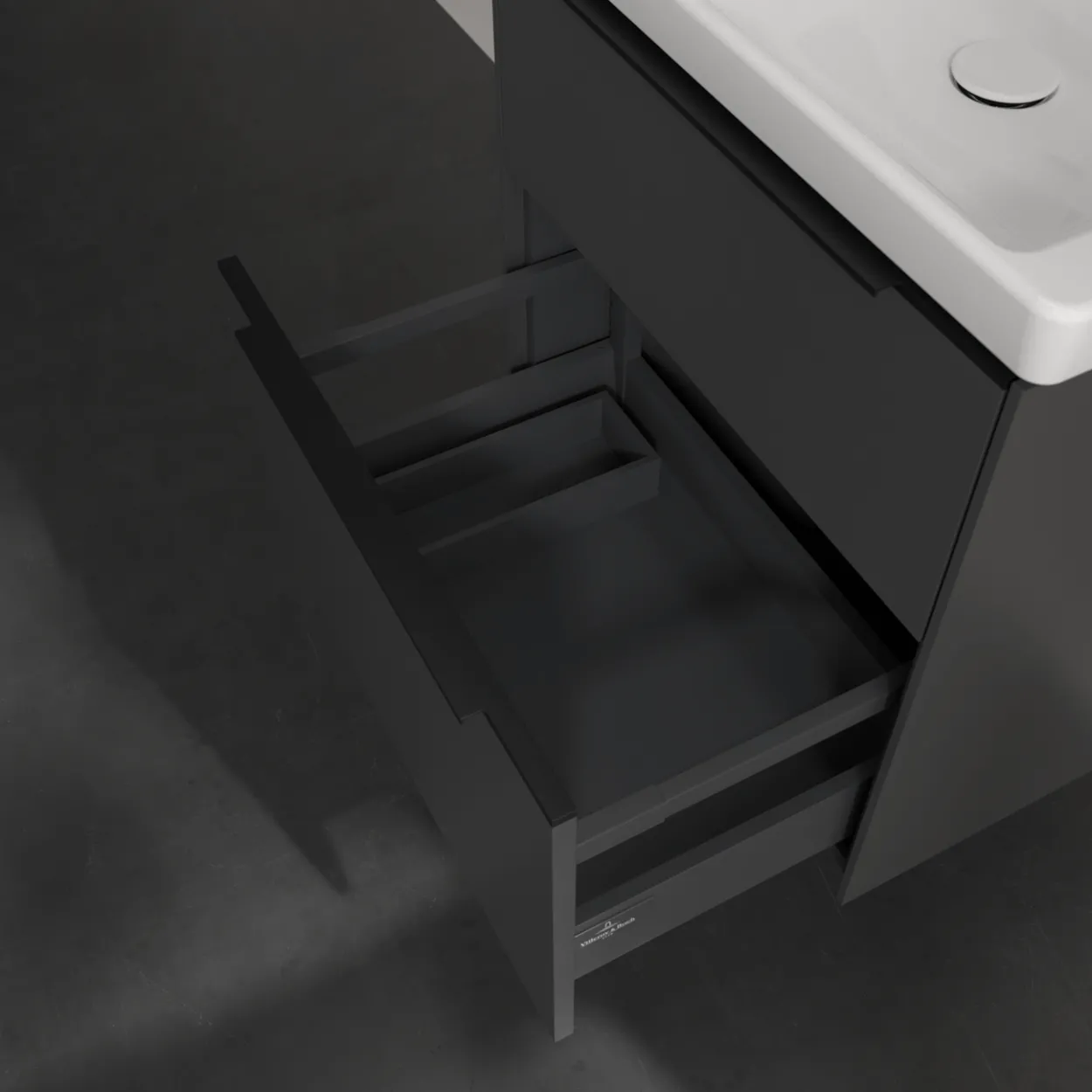 V&b subway 3.0 servantskap 57x47 marine blue m/lys håndtak i volcano black