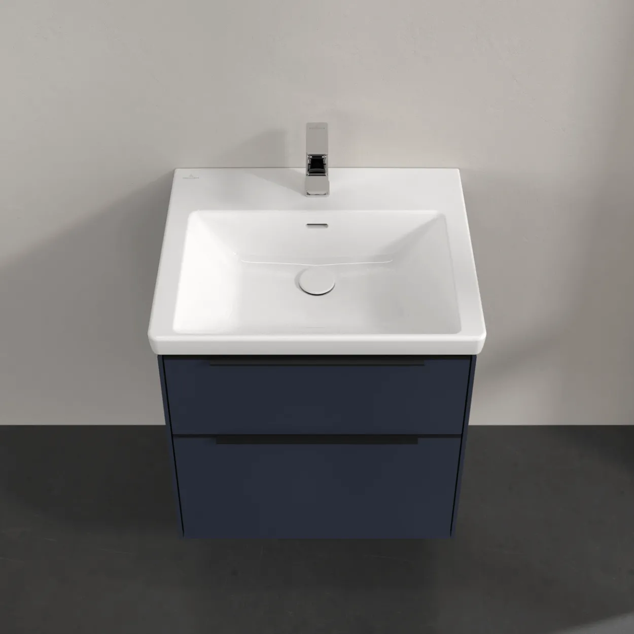V&b subway 3.0 servantskap 57x47 marine blue m/lys håndtak i volcano black