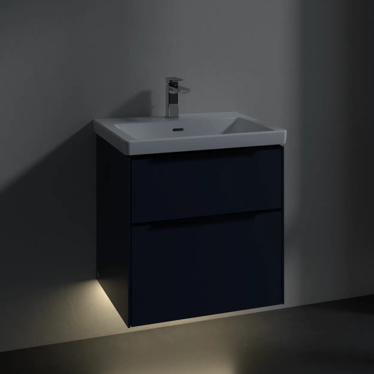 V&b subway 3.0 servantskap 57x47 marine blue m/lys håndtak i volcano black