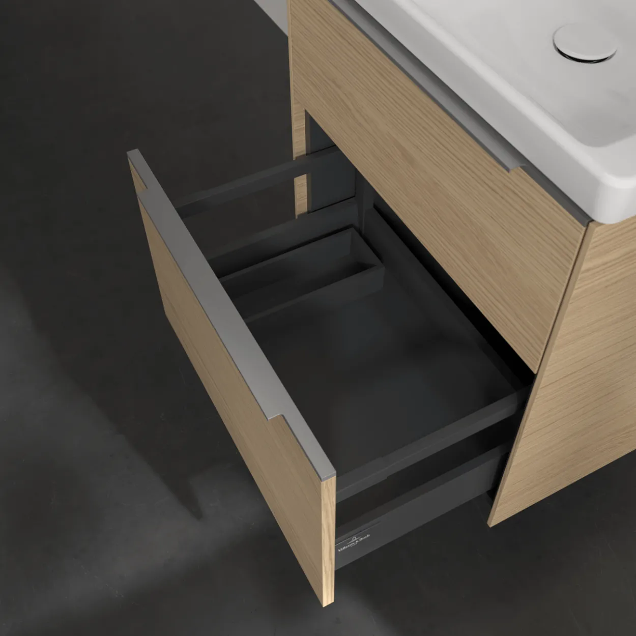 V&b subway 3.0 servantskap 57x47 nordic oak håndtak i krom
