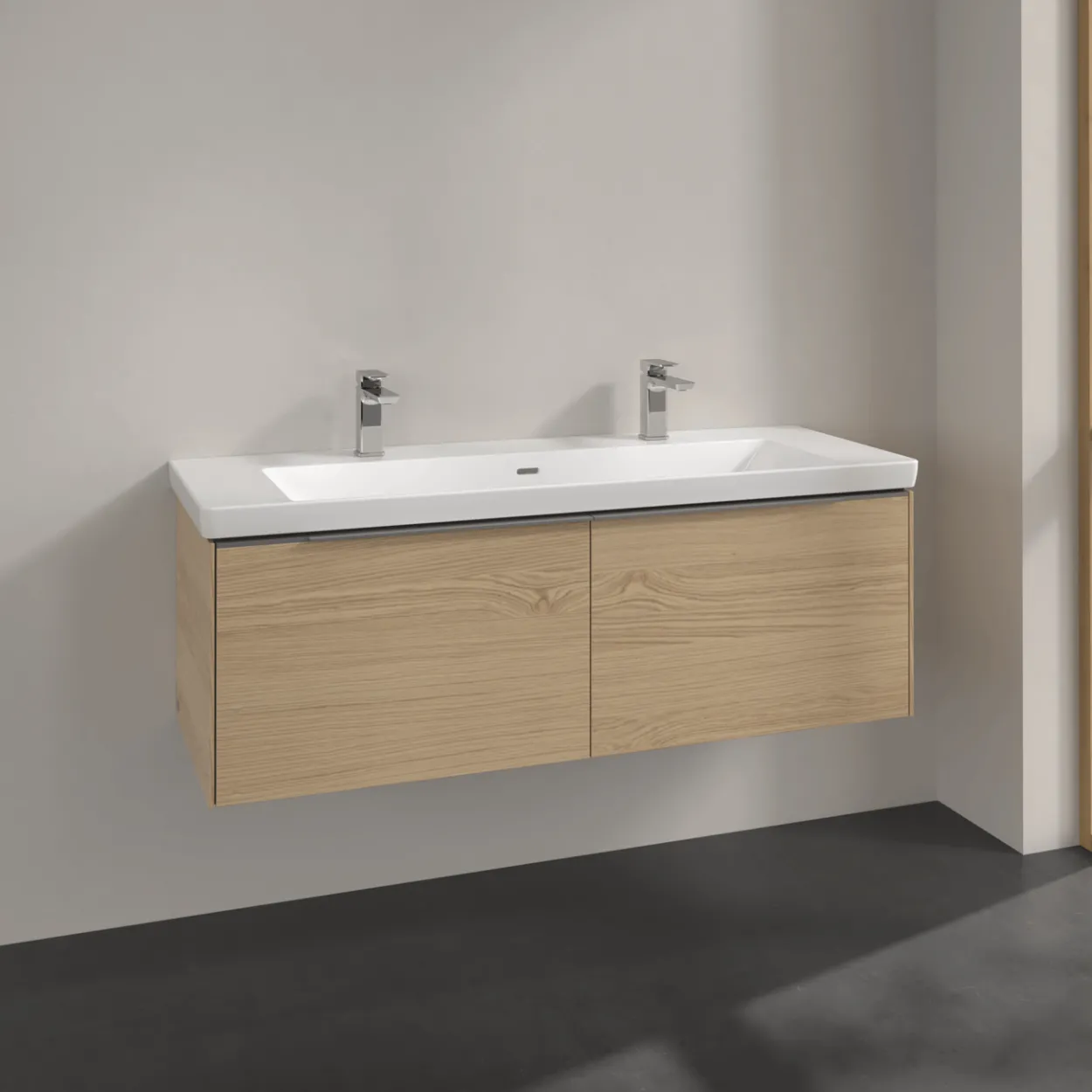 V&b subway 3.0 servantskap 127x42 nordic oak håndtak i krom