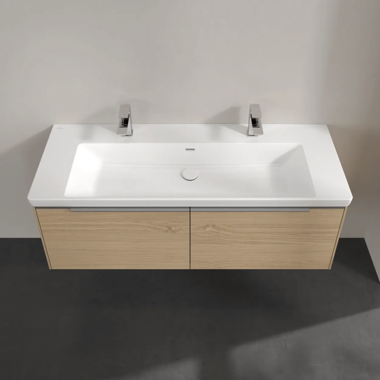 V&b subway 3.0 servantskap 127x42 nordic oak håndtak i krom