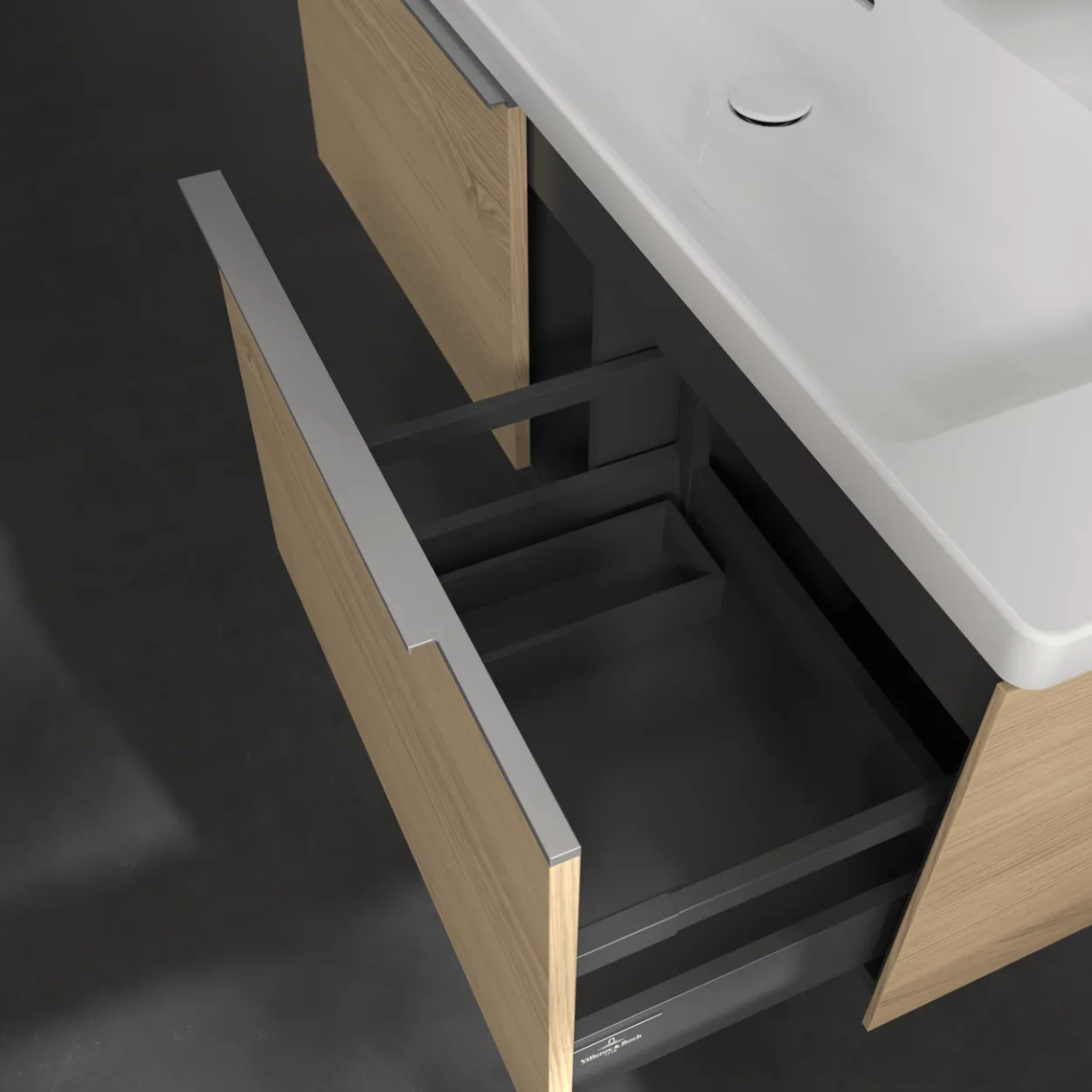 V&b subway 3.0 servantskap 127x42 nordic oak håndtak i krom
