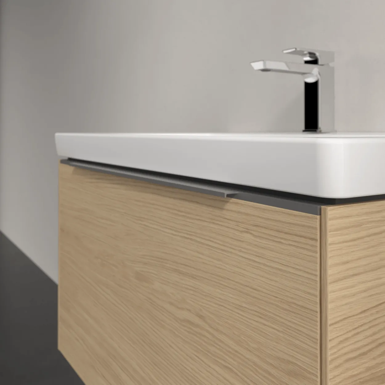 V&b subway 3.0 servantskap 77x42 nordic oak håndtak i krom