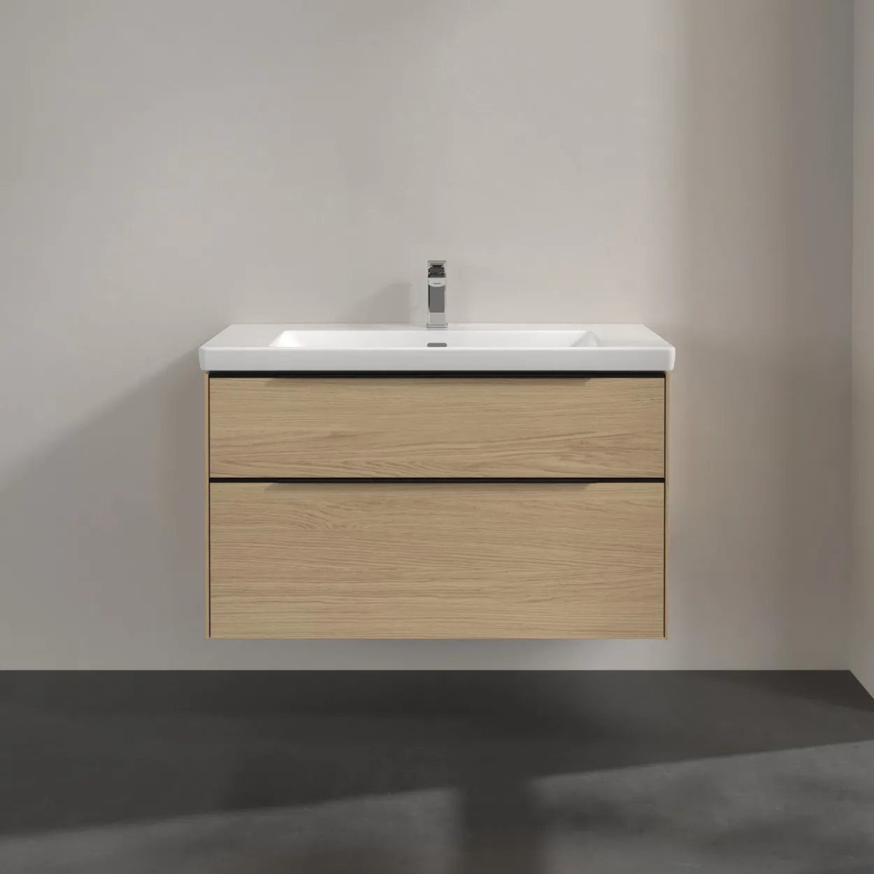 V&b subway 3.0 servantskap 97x57 nordic oak håndtak i volcano black