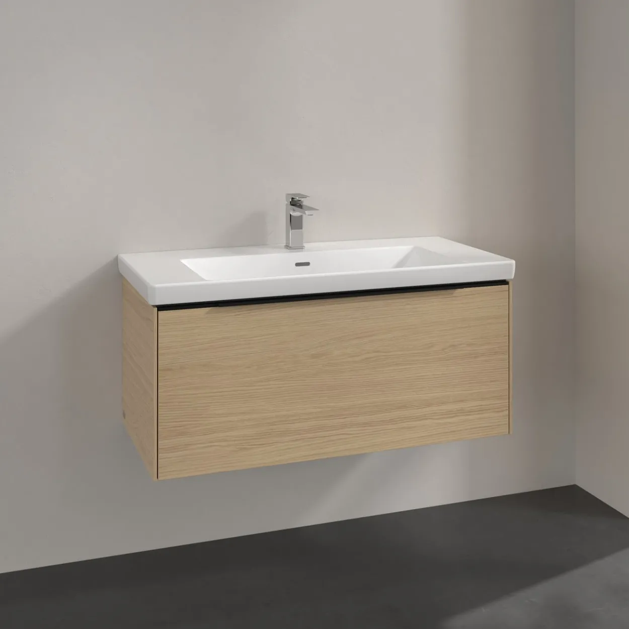 V&b subway 3.0 servantskap 97x42 nordic oak håndtak i volcano black