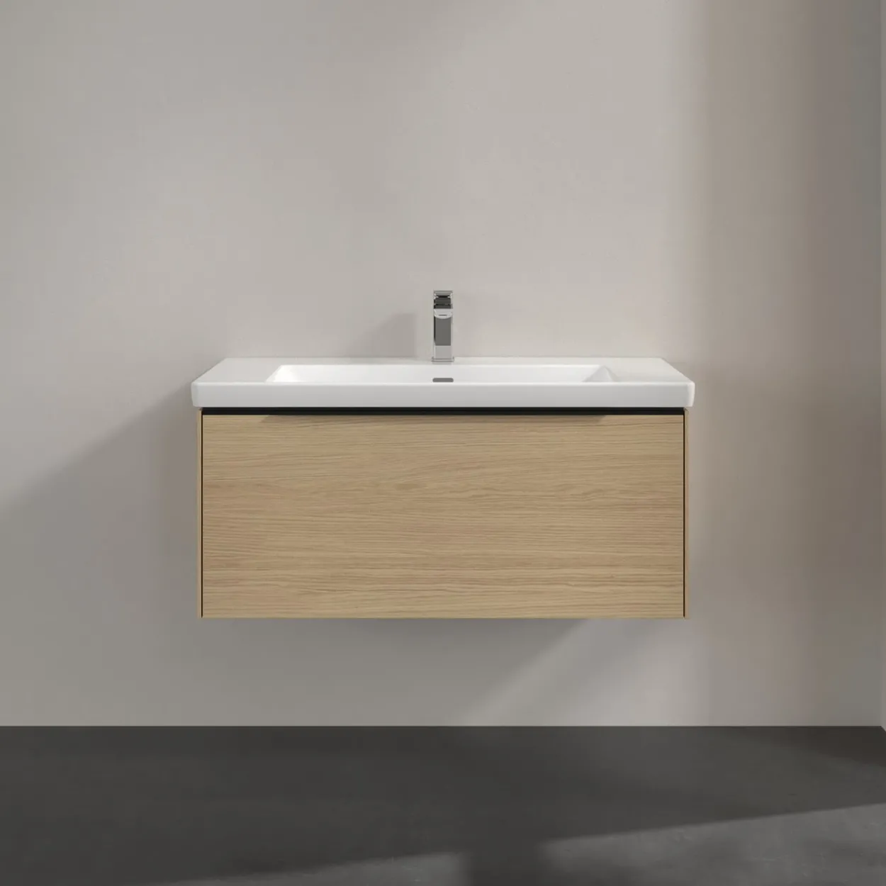 V&b subway 3.0 servantskap 97x42 nordic oak håndtak i volcano black
