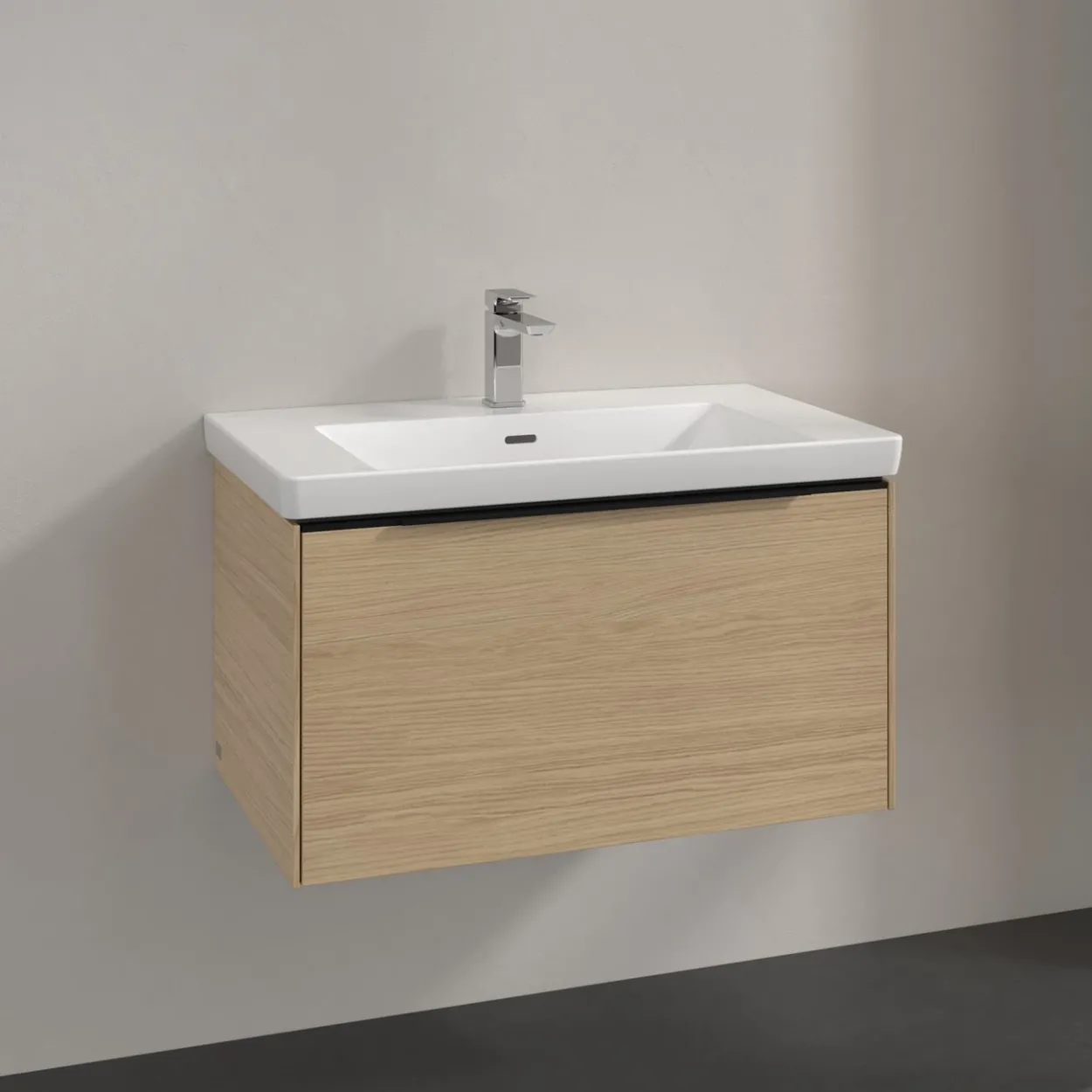 V&b subway 3.0 servantskap 77x42 nordic oak håndtak i volcano black