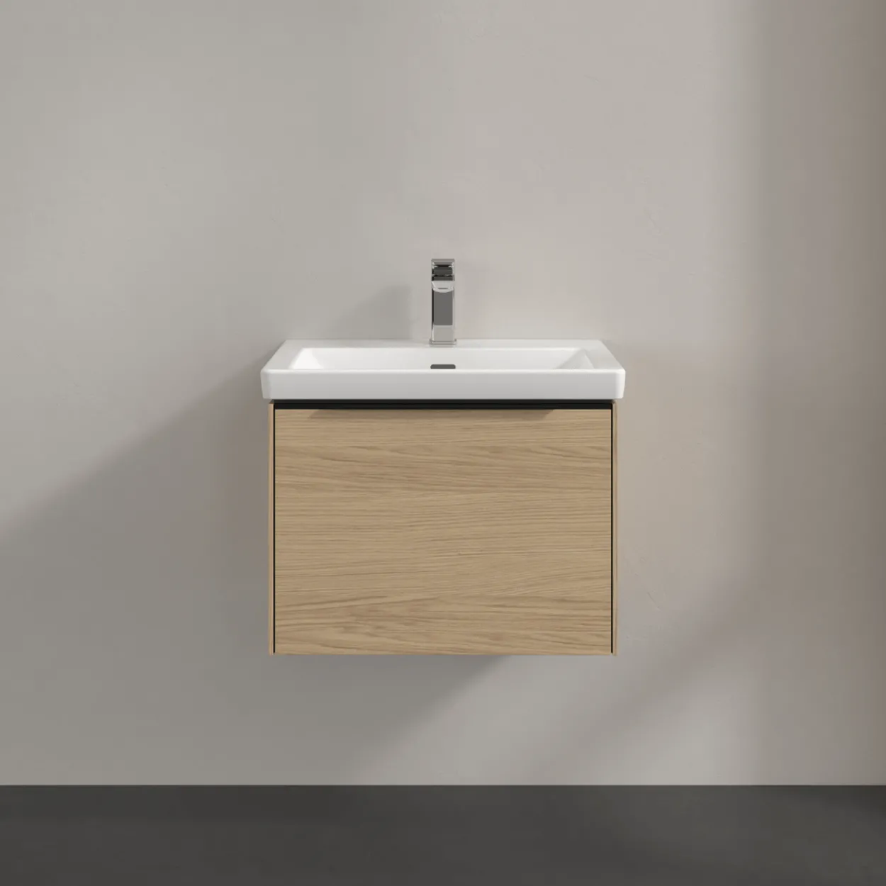 V&b subway 3.0 servantskap 57x42 nordic oak håndtak i volcano black