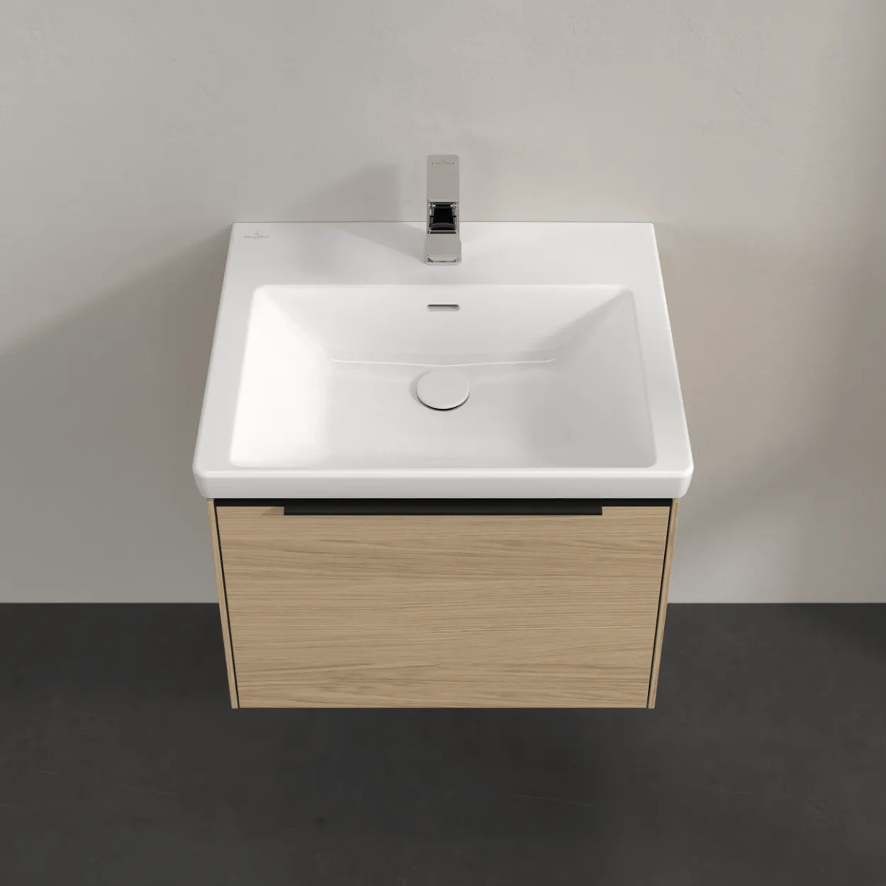 V&b subway 3.0 servantskap 57x42 nordic oak håndtak i volcano black