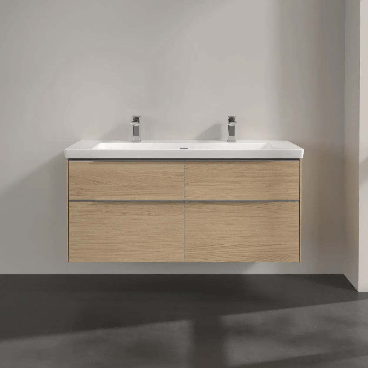 V&b subway 3.0 servantskap 127x57 nordic oak m/lys håndtak i krom