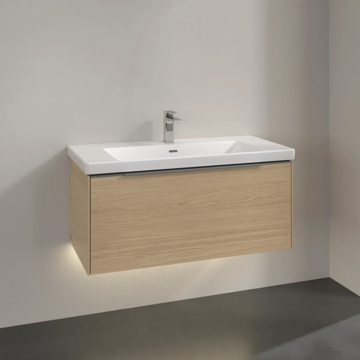 V&b subway 3.0 servantskap 97x42 nordic oak m/lys håndtak i krom