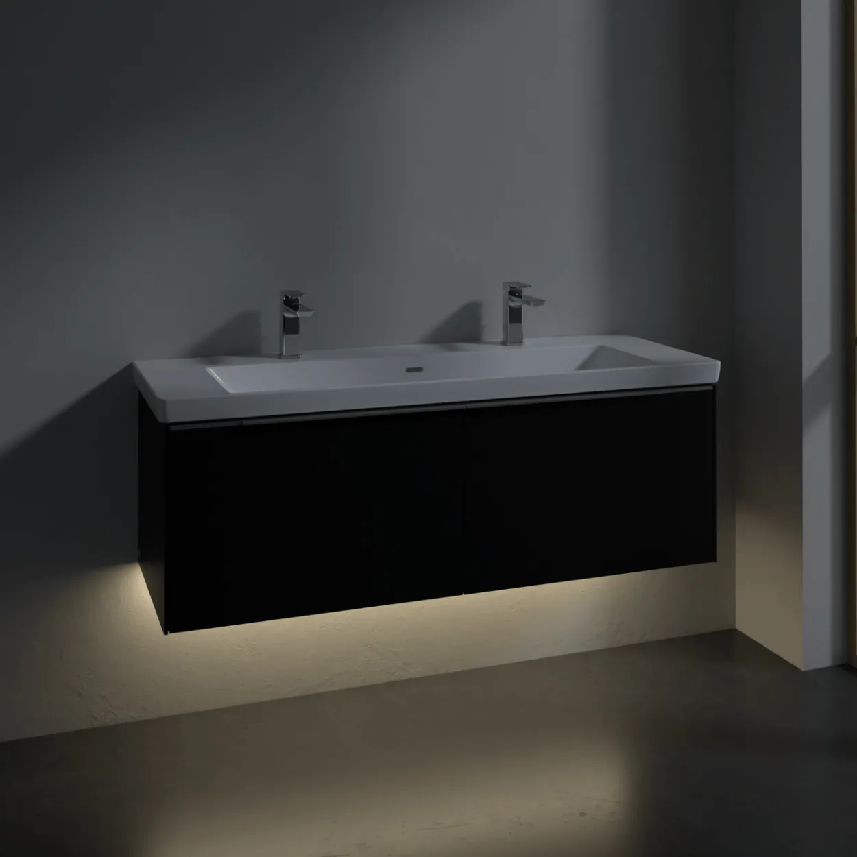 V&b subway 3.0 servantskap 127x42 nordic oak m/lys håndtak i krom