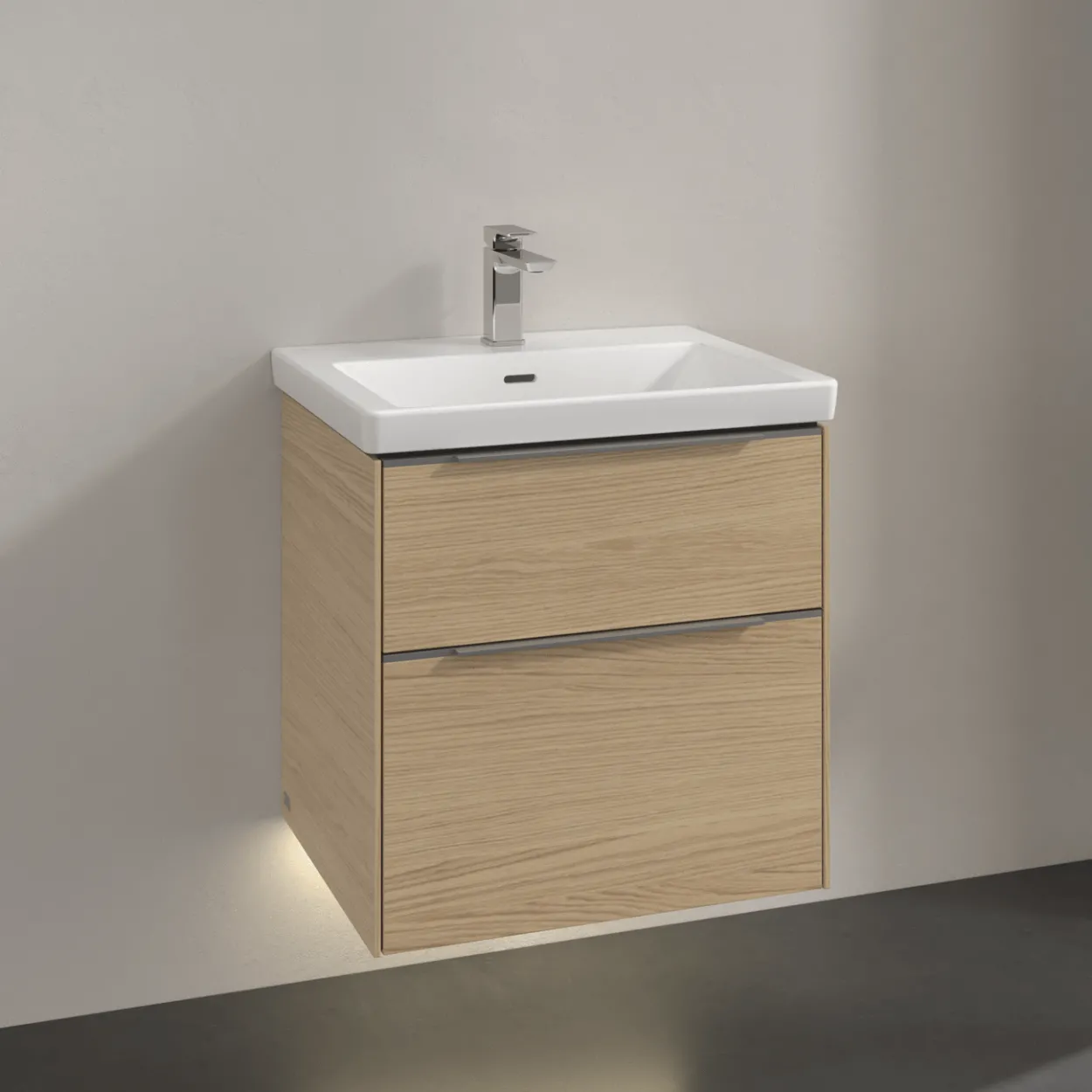 V&b subway 3.0 servantskap 57x47 nordic oak m/lys håndtak i krom