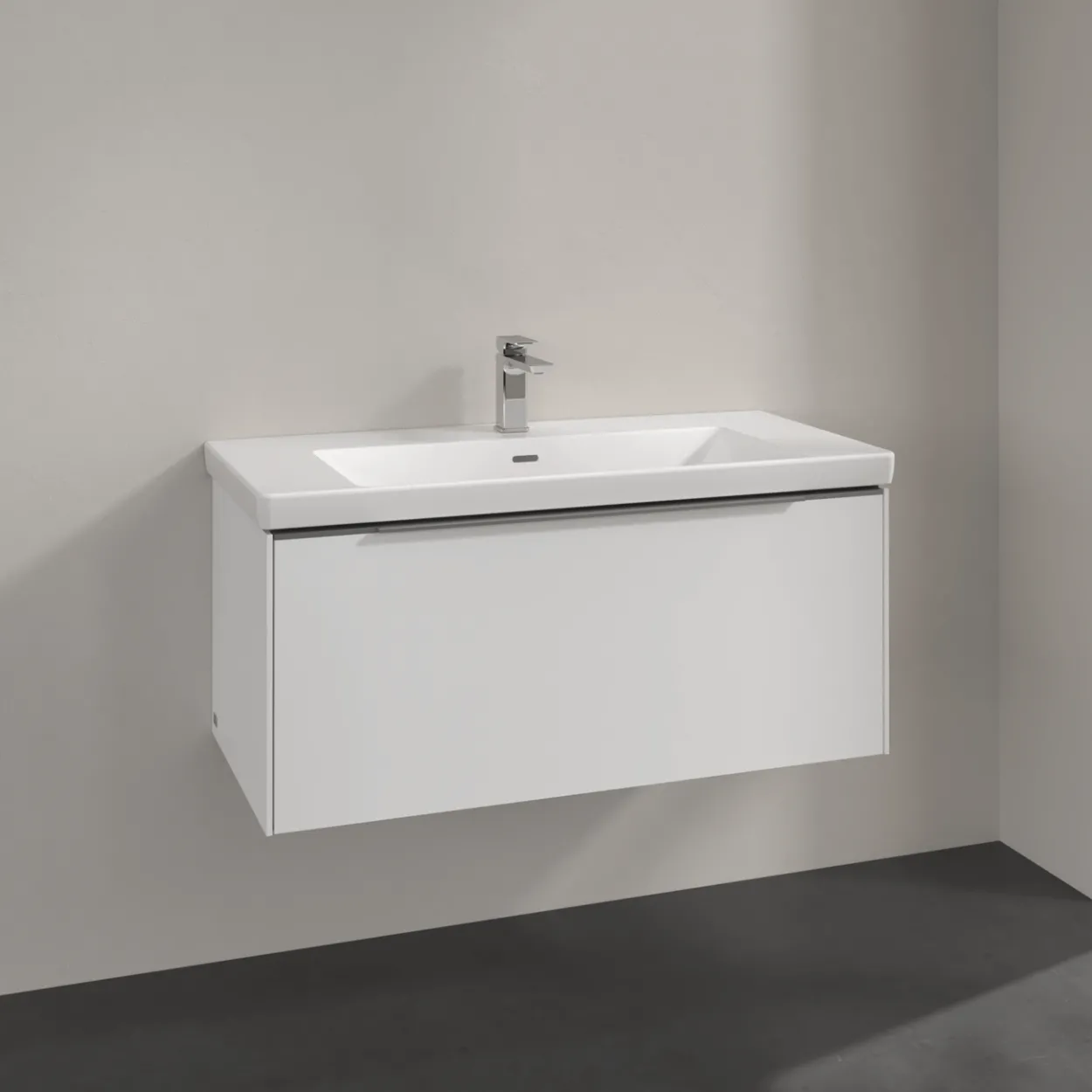 V&b subway 3.0 servantskap 97x42 pure white håndtak i krom